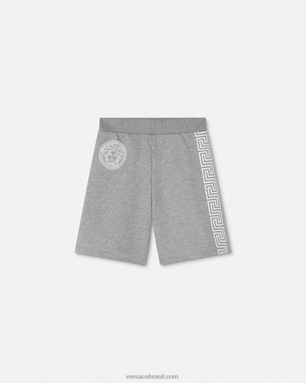 roupas P2TX2081 Versace shorts greca cinza crianças