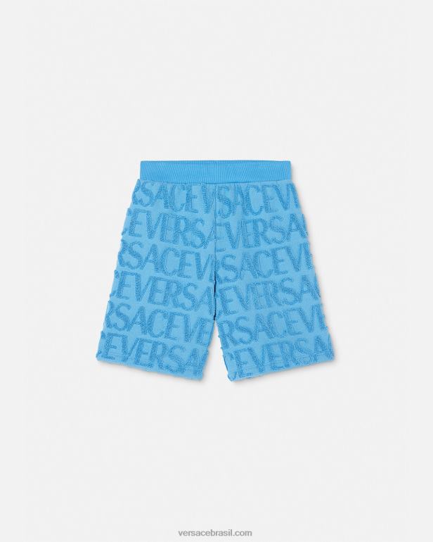 roupas P2TX2087 Versace shorts de toalha azul claro crianças