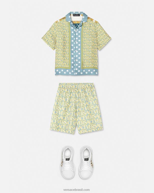 roupas P2TX2090 Versace shorts de seda imprimir crianças