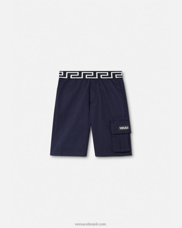 roupas P2TX2100 Versace shorts grego azul crianças