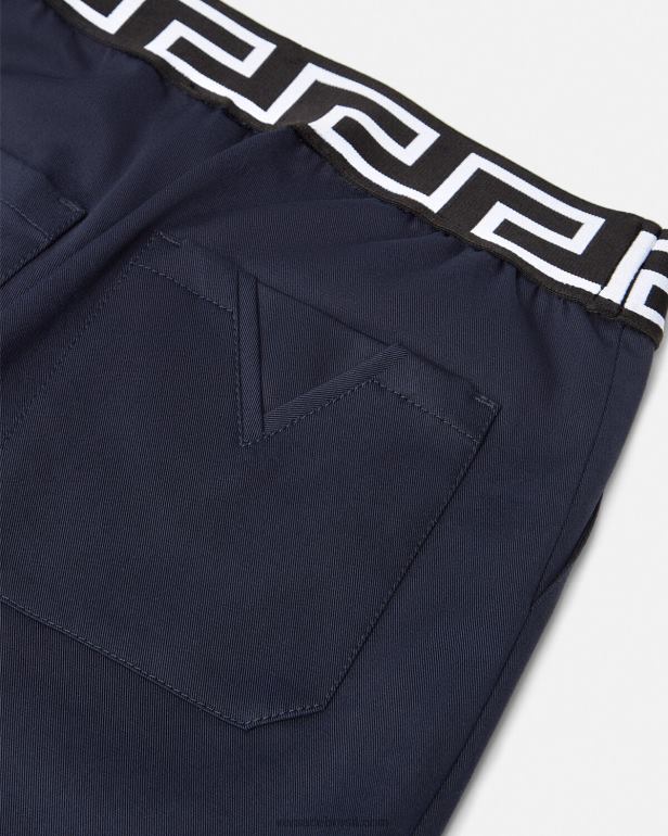 roupas P2TX2100 Versace shorts grego azul crianças