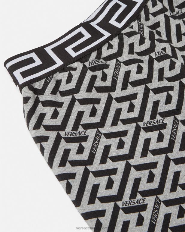roupas P2TX2116 Versace calça la greca cinza e estampado crianças