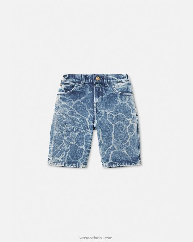 roupas P2TX2128 Versace short jeans medusa azul crianças