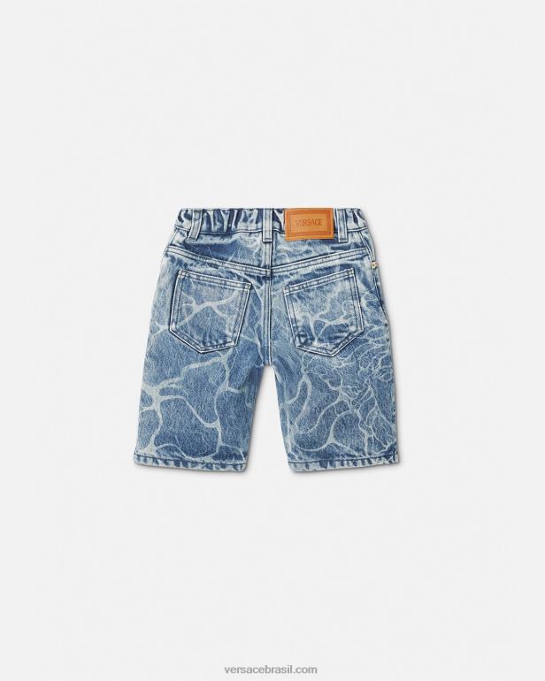 roupas P2TX2128 Versace short jeans medusa azul crianças