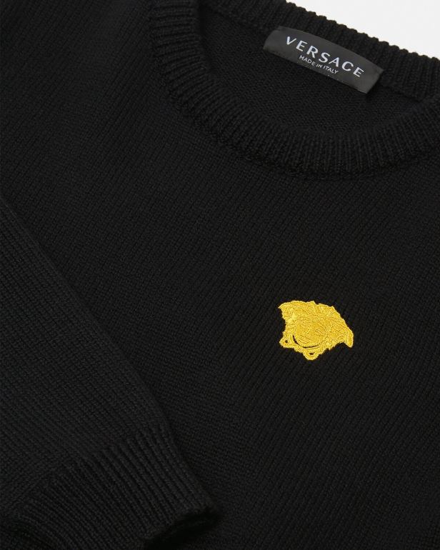 roupas P2TX2103 Versace blusa bordada medusa preto crianças