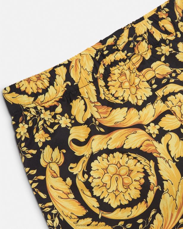 roupas P2TX1885 Versace bermuda de banho barocco para bebê imprimir crianças