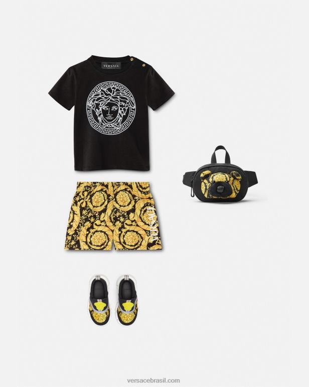 roupas P2TX1886 Versace bermuda de banho barocco para bebê imprimir crianças