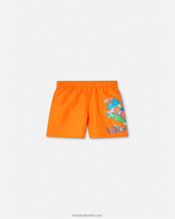 roupas P2TX1928 Versace short de natação para bebê medusa sunnies laranja crianças