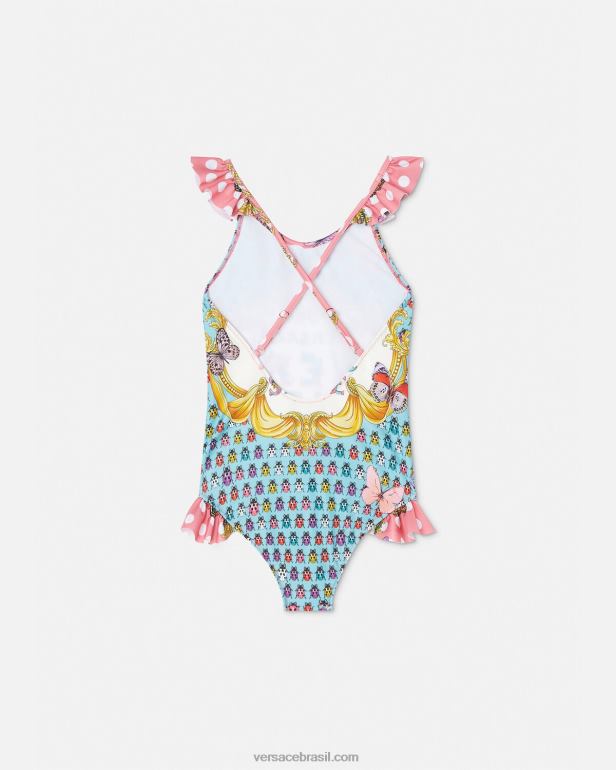 roupas P2TX1938 Versace maiô borboletas rosa e branco crianças