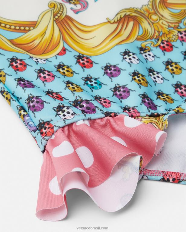 roupas P2TX1938 Versace maiô borboletas rosa e branco crianças