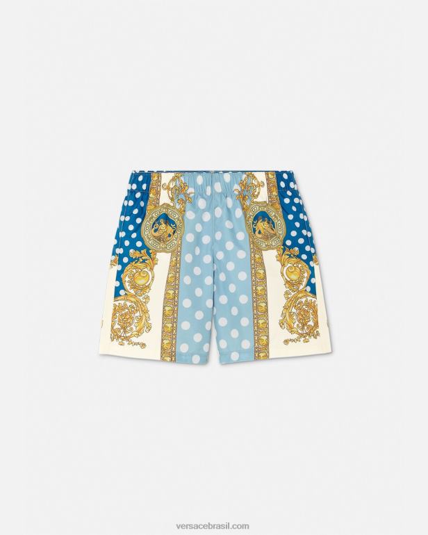 roupas P2TX2085 Versace shorts de banho barroco concha imprimir crianças