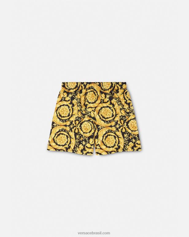 roupas P2TX2097 Versace shorts de banho com estampa barroca imprimir crianças
