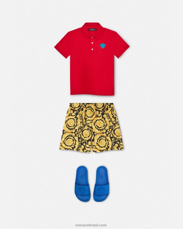 roupas P2TX2097 Versace shorts de banho com estampa barroca imprimir crianças