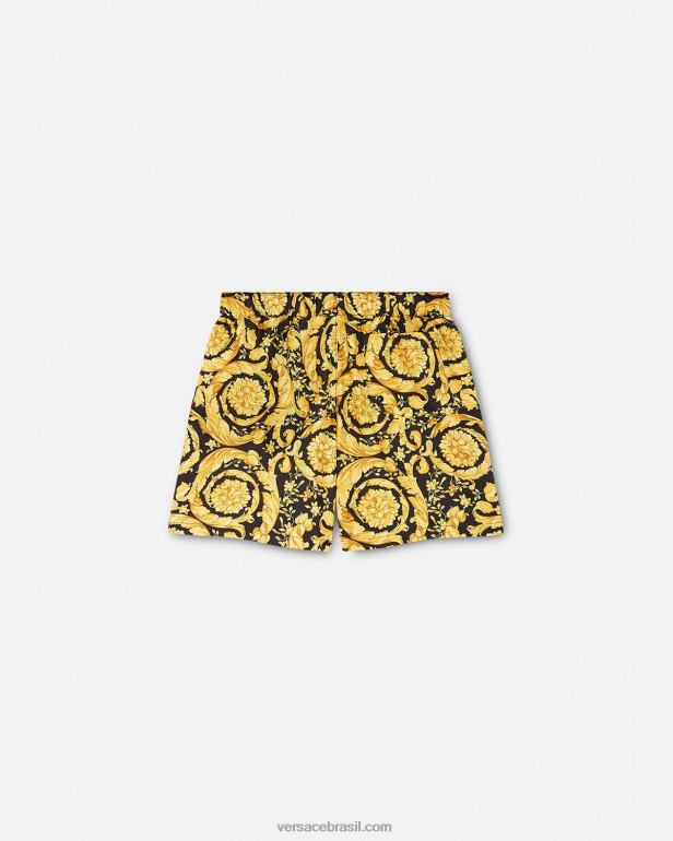 roupas P2TX2097 Versace shorts de banho com estampa barroca imprimir crianças