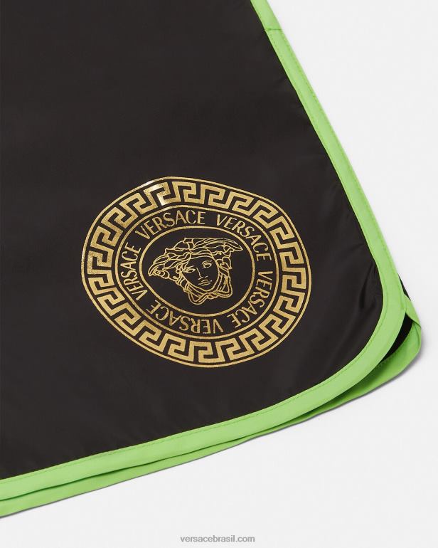 roupas P2TX2112 Versace shorts de natação medusa menta e preto crianças