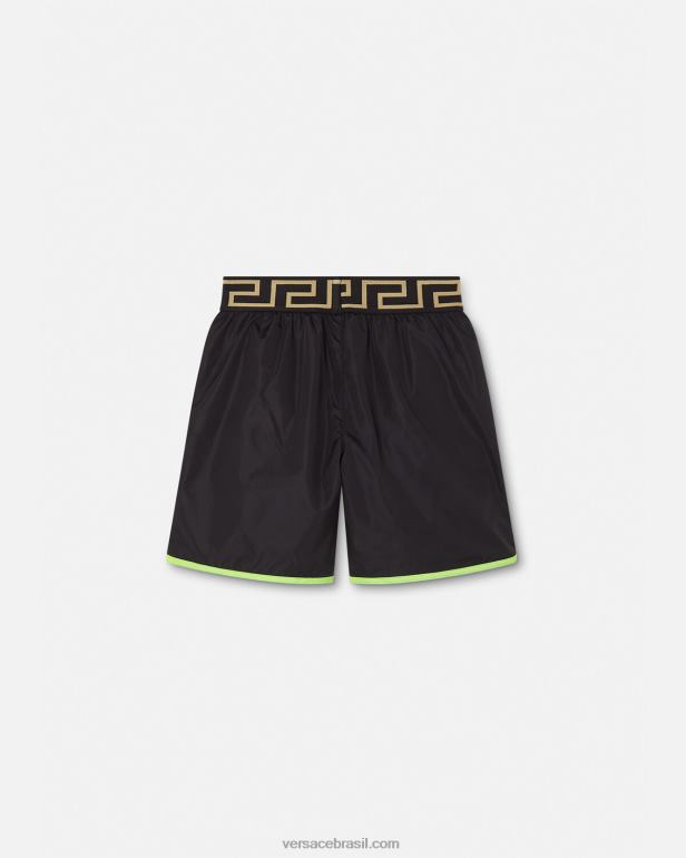 roupas P2TX2112 Versace shorts de natação medusa menta e preto crianças