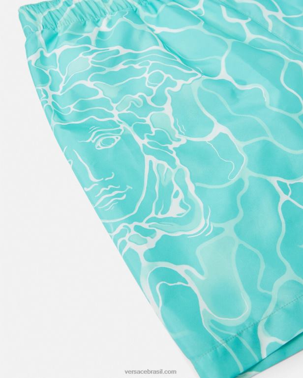 roupas P2TX2134 Versace bermuda de natação com logo medusa azul crianças