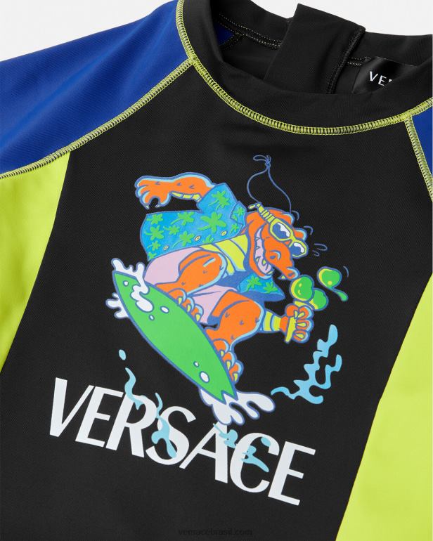 roupas P2TX2136 Versace roupa de mergulho com proteção solar multicolorido crianças