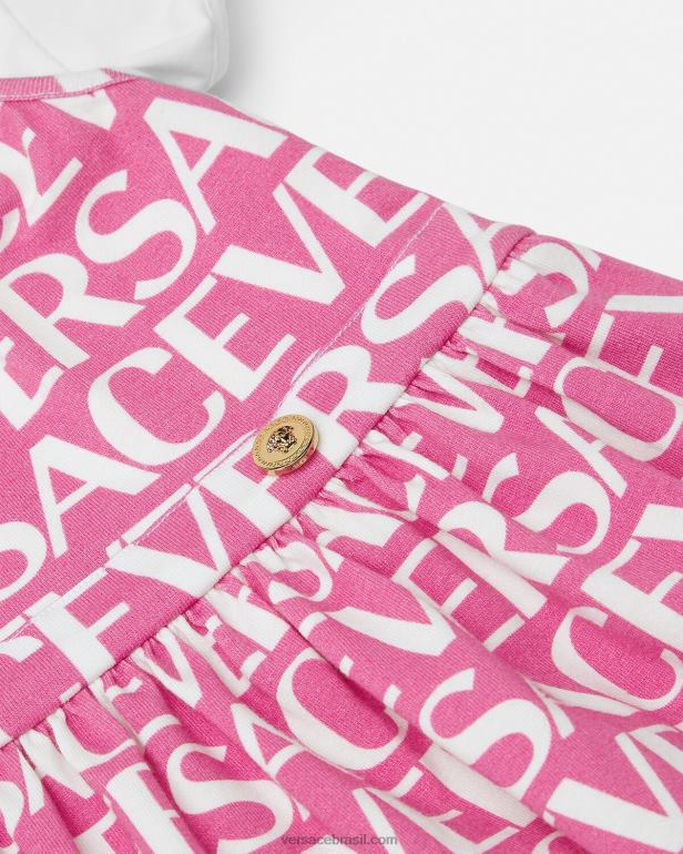 roupas P2TX1871 Versace vestido t-shirt para bebê luz rosa crianças