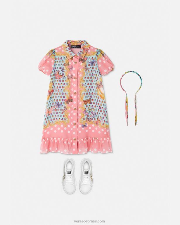 roupas P2TX1941 Versace vestido de seda borboletas imprimir crianças