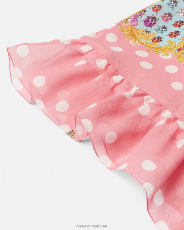 roupas P2TX1941 Versace vestido de seda borboletas imprimir crianças