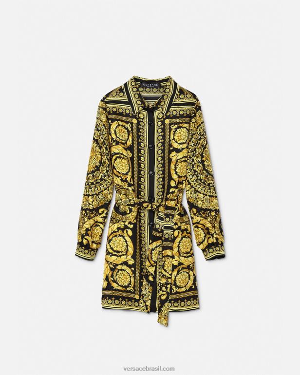 roupas P2TX1955 Versace vestido de seda barroco imprimir crianças