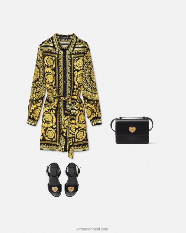 roupas P2TX1955 Versace vestido de seda barroco imprimir crianças