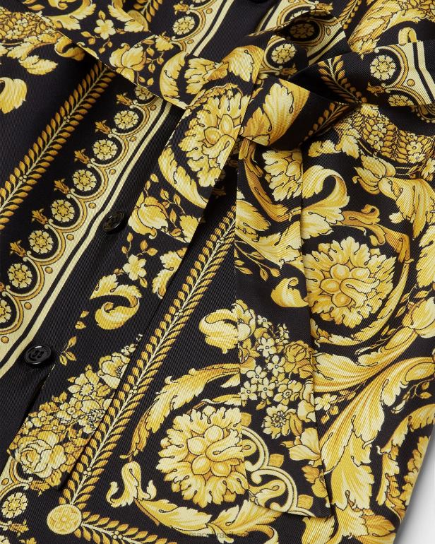 roupas P2TX1955 Versace vestido de seda barroco imprimir crianças