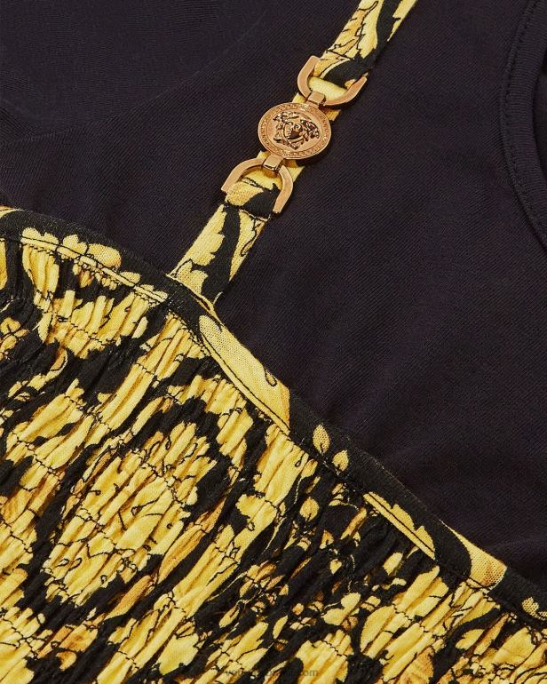 roupas P2TX1987 Versace vestido barroco com babados preto crianças