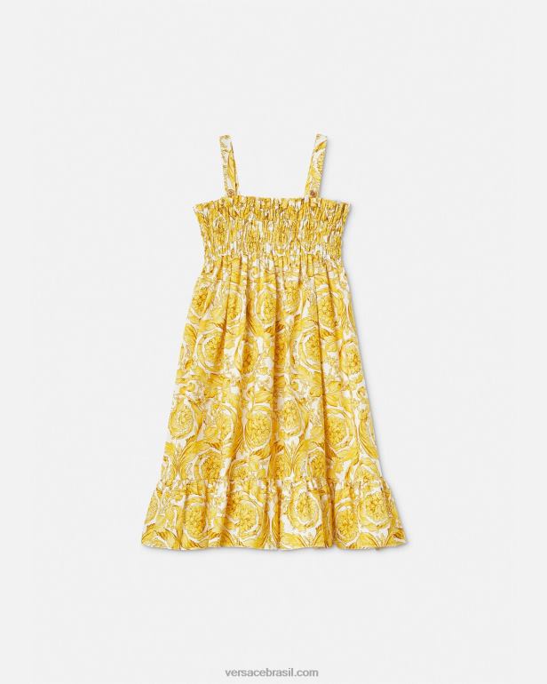 roupas P2TX1988 Versace vestido barroco franzido imprimir crianças