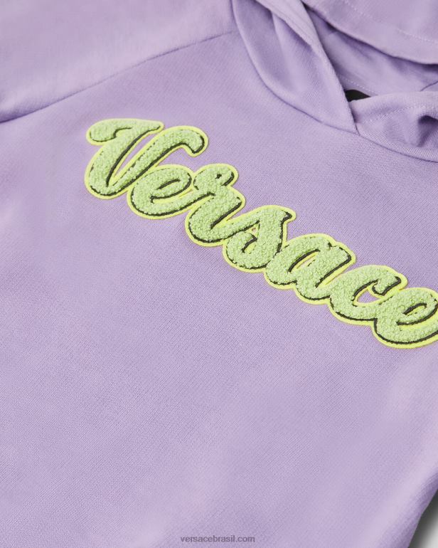 roupas P2TX2013 Versace vestido com moletom com logo lilás crianças