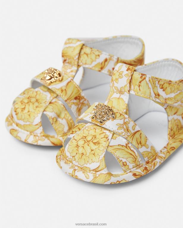 sapato P2TX1841 Versace sandálias barocco bebê imprimir crianças