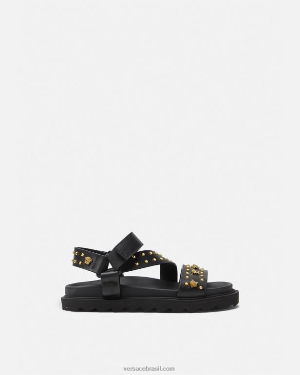 sapato P2TX2041 Versace sandalia la medusa com tachas preto crianças