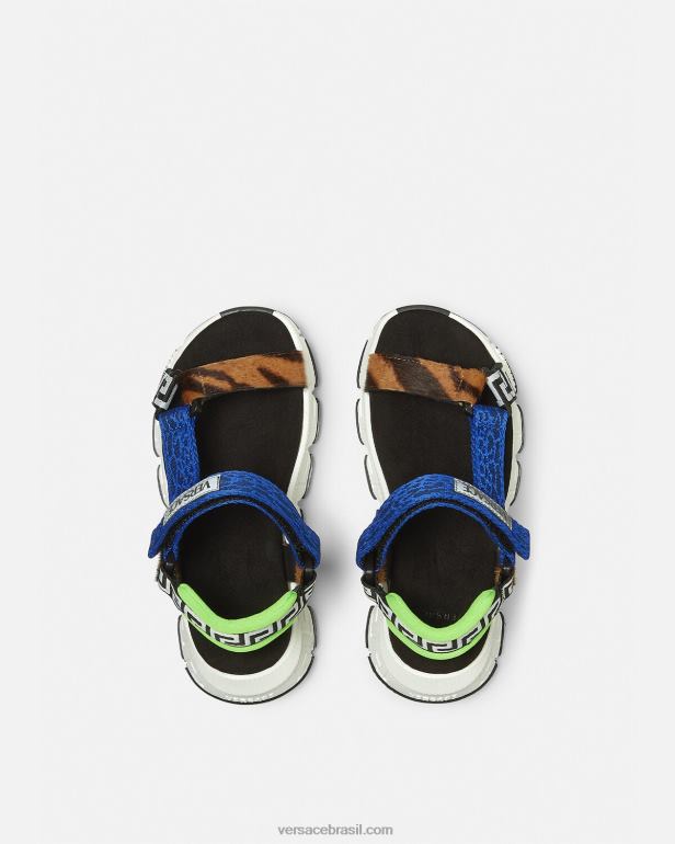 sapato P2TX2055 Versace sandálias trigreca upcycle azul crianças
