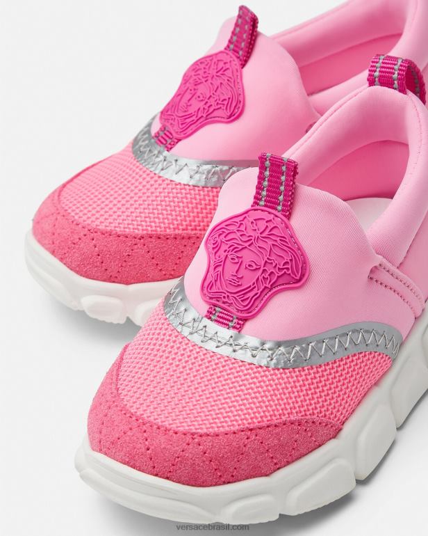 sapato P2TX1878 Versace tênis medusa bebê rosa crianças