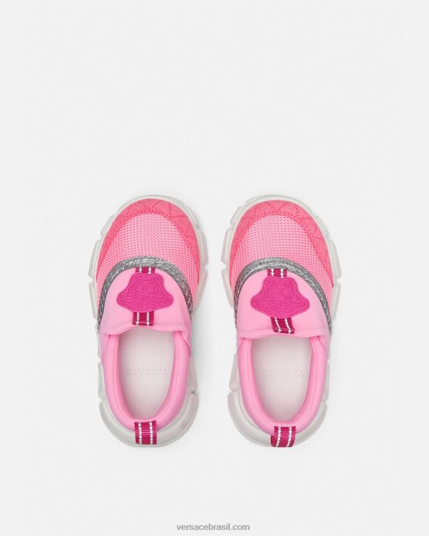 sapato P2TX1878 Versace tênis medusa bebê rosa crianças