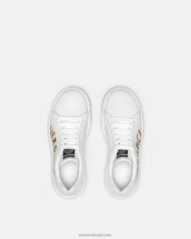 sapato P2TX2027 Versace tênis seashell barroco greca imprimir crianças