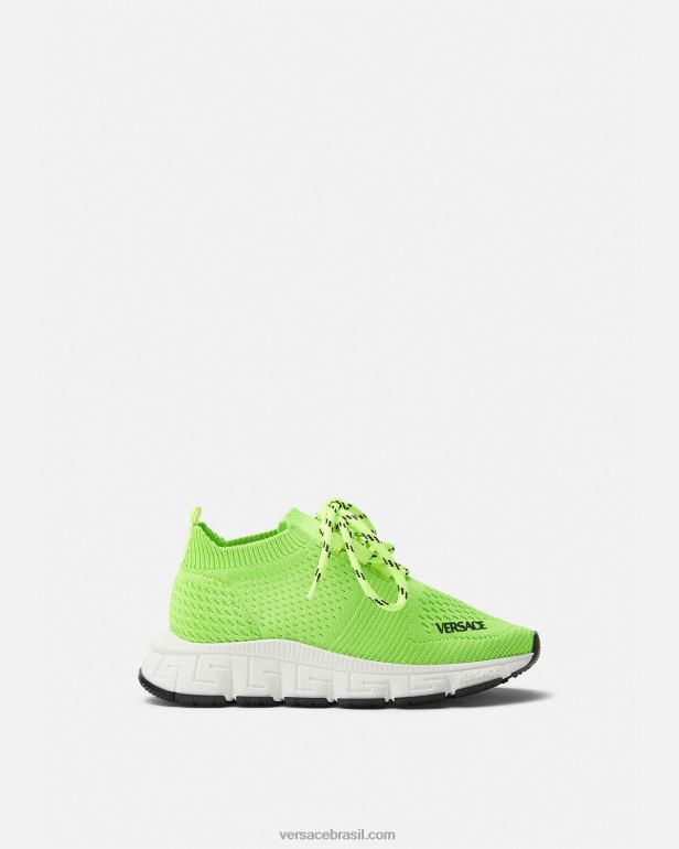 sapato P2TX2047 Versace tênis tricot trigreca Lima crianças