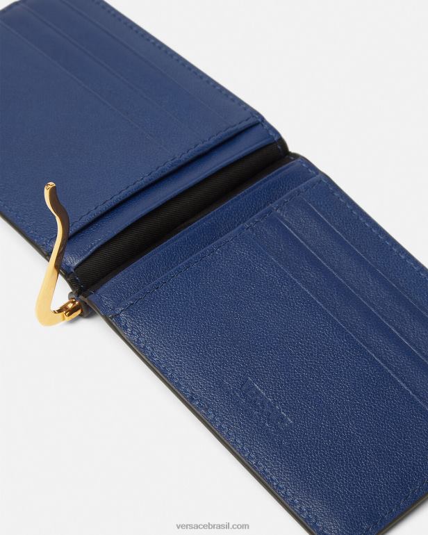 acessórios P2TX1632 Versace carteira medusa biggie bifold clip azul homens