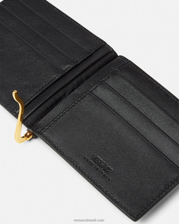 acessórios P2TX1634 Versace carteira medusa biggie bifold clip preto homens