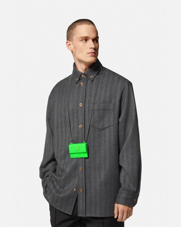 acessórios P2TX1644 Versace porta cartão medusa biggie verde homens