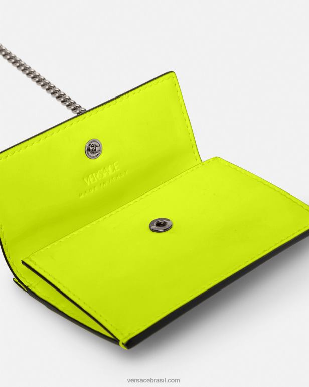 acessórios P2TX1645 Versace porta cartão medusa biggie amarelo homens