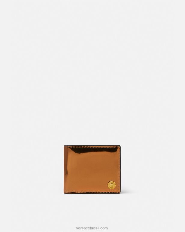 acessórios P2TX1649 Versace carteira bifold patenteada medusa biggie caramelo homens