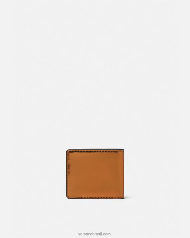 acessórios P2TX1649 Versace carteira bifold patenteada medusa biggie caramelo homens