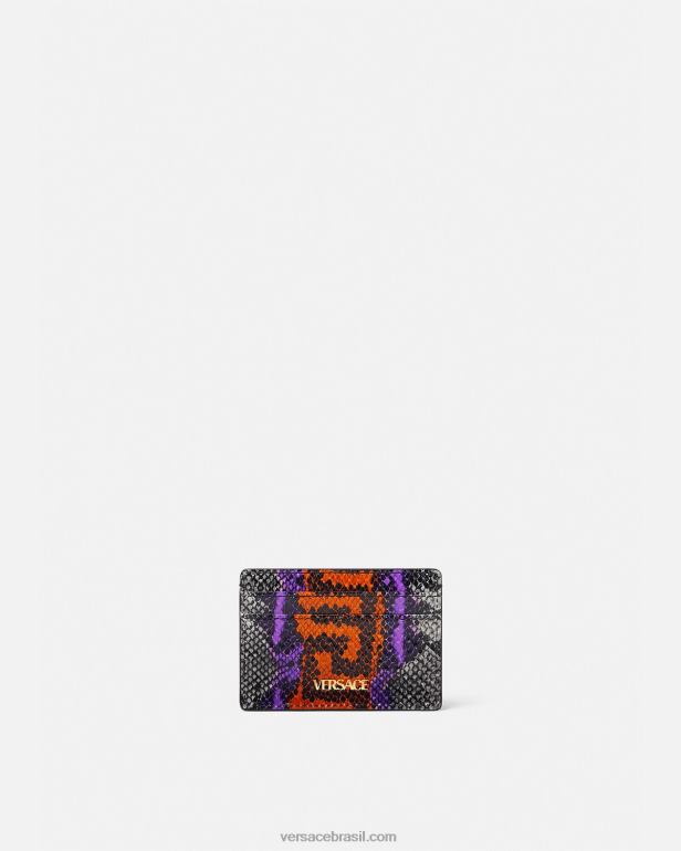 acessórios P2TX1651 Versace porta-cartões com impressão python greca imprimir homens