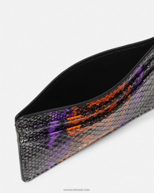 acessórios P2TX1651 Versace porta-cartões com impressão python greca imprimir homens