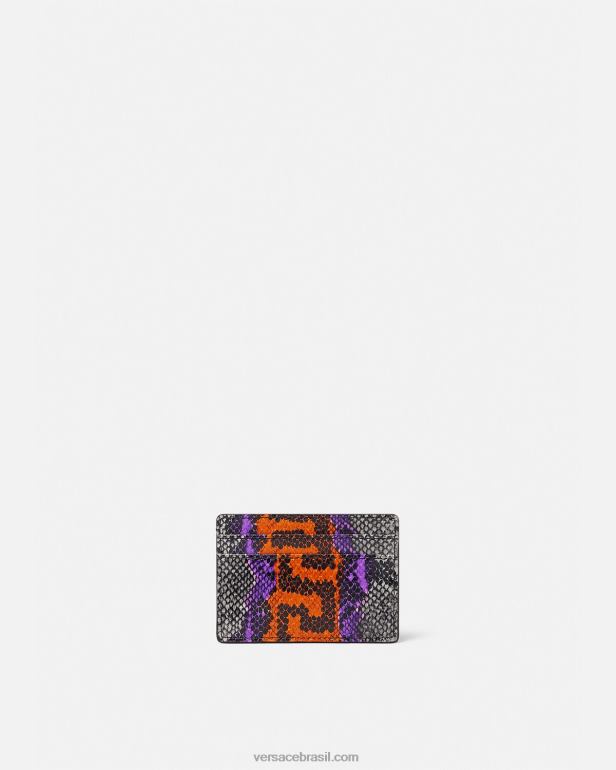 acessórios P2TX1651 Versace porta-cartões com impressão python greca imprimir homens