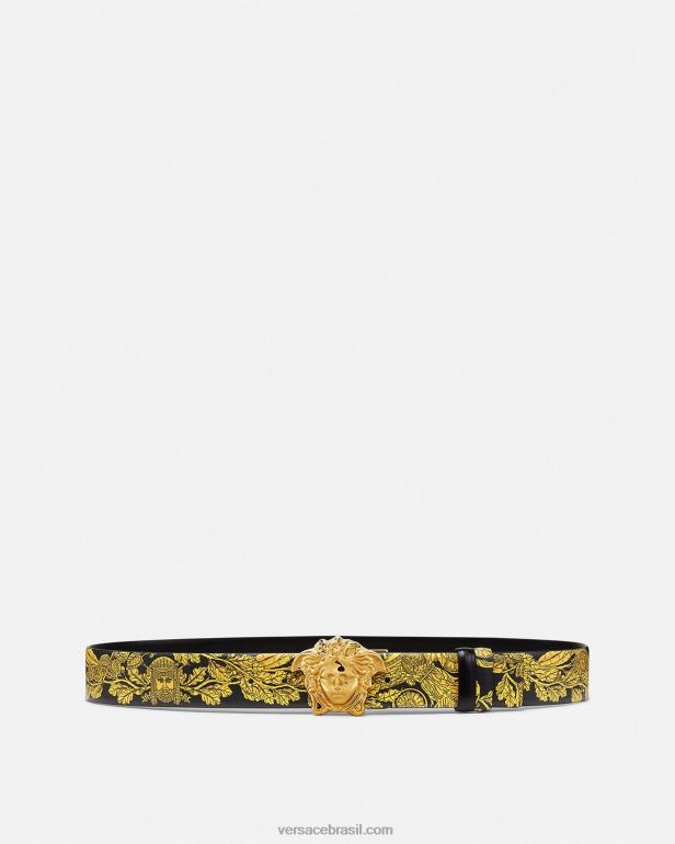 acessórios P2TX1629 Versace cinto reversível barroco maschera imprimir homens