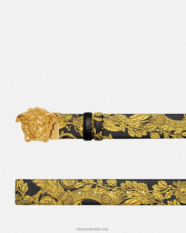 acessórios P2TX1629 Versace cinto reversível barroco maschera imprimir homens