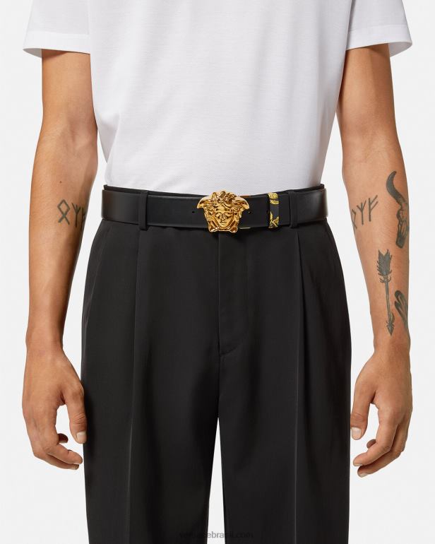 acessórios P2TX1629 Versace cinto reversível barroco maschera imprimir homens